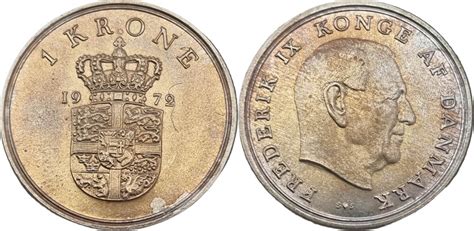 Dänemark 1 Krone 1972 König Frederick IX 1947 1972 vz st MA Shops