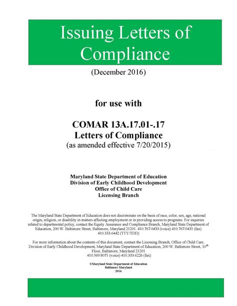 Examples Of Compliance Letters