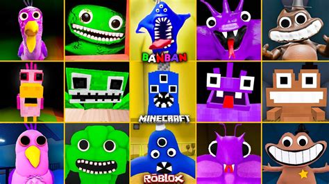 Garten Of Banban All Jumpscares Vs Minecraft Vs Roblox Nabnab