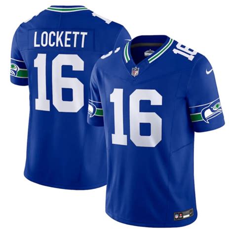 Seattle Seahawks 16 Tyler Lockett Royal 2023 Fuse Vapor Limited