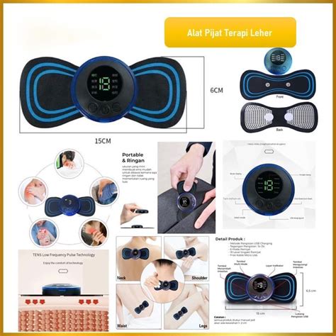 Jual VCM Alat Pijat Leher Terapi Mini Pad Mat Electric EMS Massager