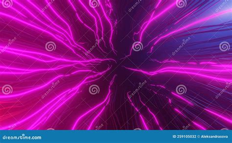 Purple Neon Lightning Gaming Style Background. 3d Illustration for ...