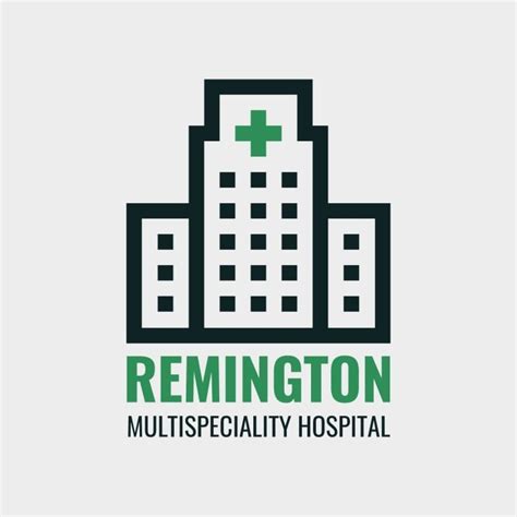 Edit Online This Modern Linear Remington Multispeciality Hospital Logo