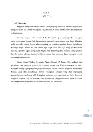 Makalah Konsep Anggaran Dan Pengelolaan Keuangan Negara PDF