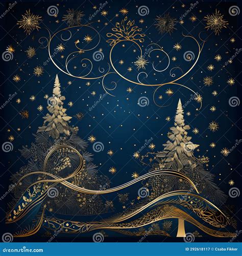 Detailed And Elegant Christmas Card Design Stock Illustration