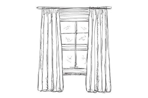 Window Drawing With Curtains