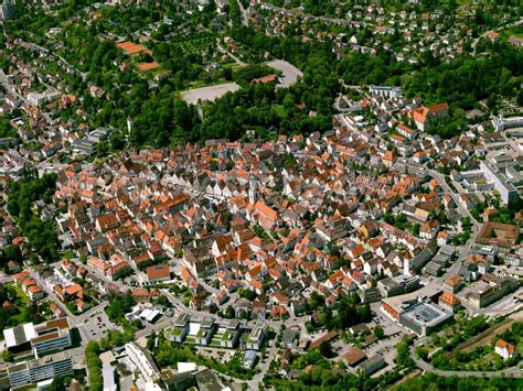 Biberach an der Riß von oben Altstadtbereich und Innenstadtzentrum in