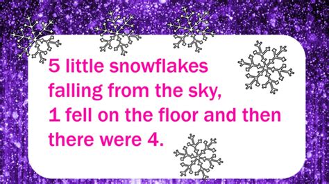 Counting songs for EYFS - Five little snowflakes | Teaching Resources