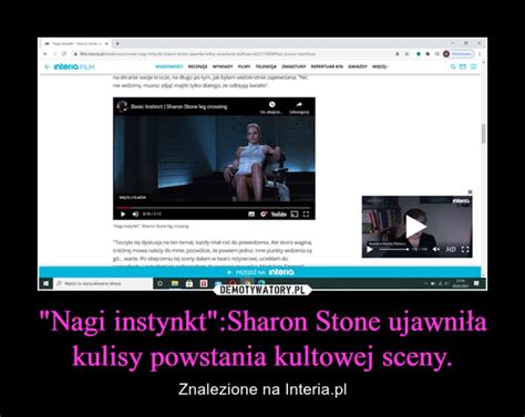 Nagi instynkt Sharon Stone ujawniła kulisy powstania kultowej sceny