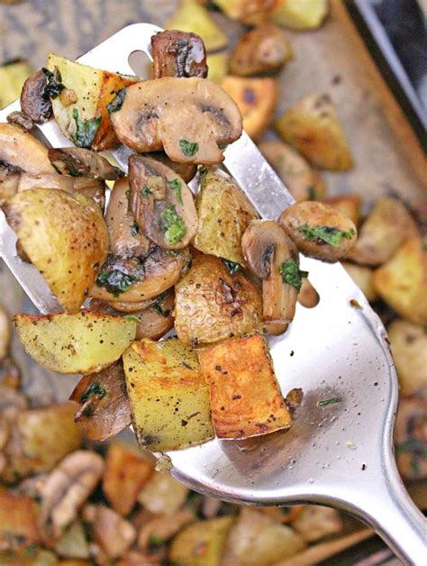 This Roasted Potatoes And Mushrooms Recipe Makes A Nice Side Dish To Bake Alongside A Roast In