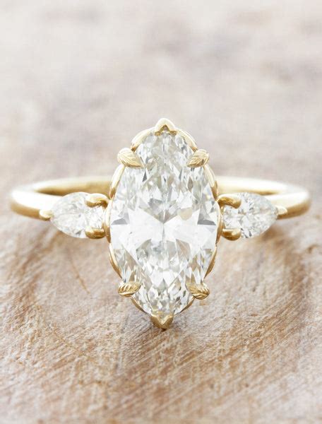 Shantelle Vintage Inspired 3 Stone Marquise Engagement Ring Ken