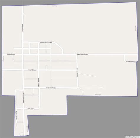 Map of Saratoga town, Indiana