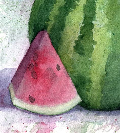 Watermelon Painting Kitchen Wall Art Fruit Artwork Food Etsy