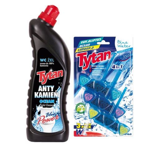 Żel do WC Tytan anty kamień Blue 700g Zawieszka barwiąca wodę Tytan