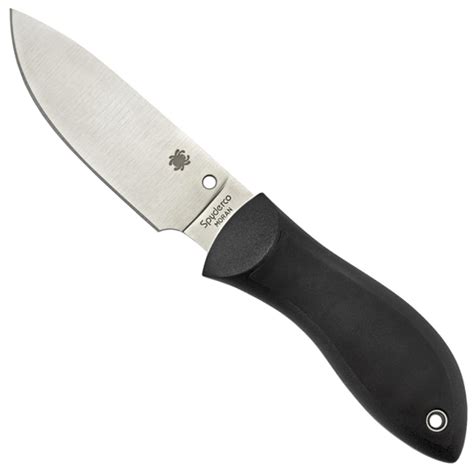 Spyderco Bill Moran Black Frn Kraton Inlay Drop Point Fixed Blade Knife