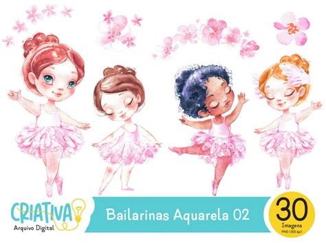 Kit Digital Bailarinas Aquarela Elo Produtos Especiais