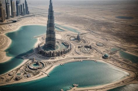 Vista A Rea De Los Rascacielos Del Mundo Torre Burj Khalifa Emiratos