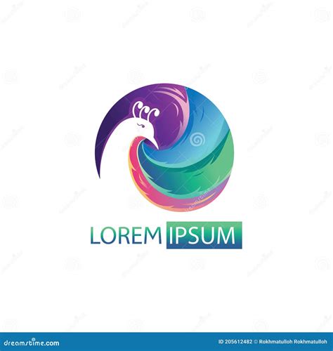 Bird Color Gradient Illustration Circle Logo Design Vector Stock Vector