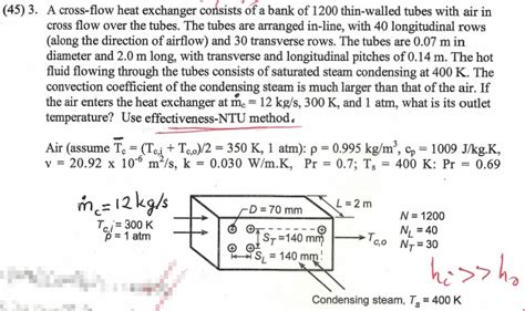 Solved A Cross Flow Heat Exchanger Consists Of A Chegg