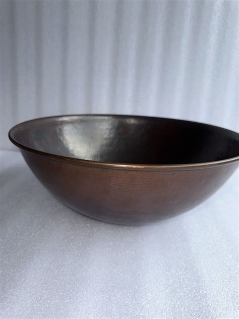 Premier Copper Vr Wdb Round Wired Rimmed Vessel Hammered Copper Sink