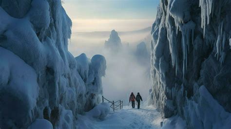 Winter Hiking Adventure On Majestic Frozen 32948618 Stock Photo At Vecteezy