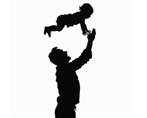 Playful Dad and Toddler Silhouette Clipart Fun Family Illustration Fathers Day Digital Art - Etsy