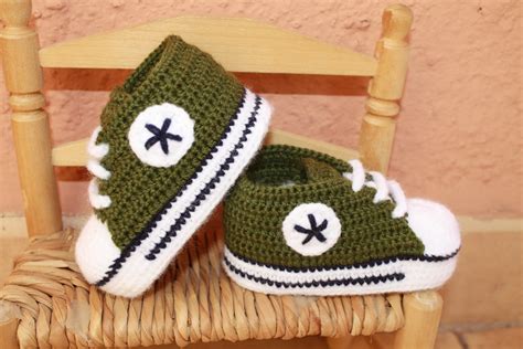 Zapatillas Converse A Crochet Para Bebe Artesanum