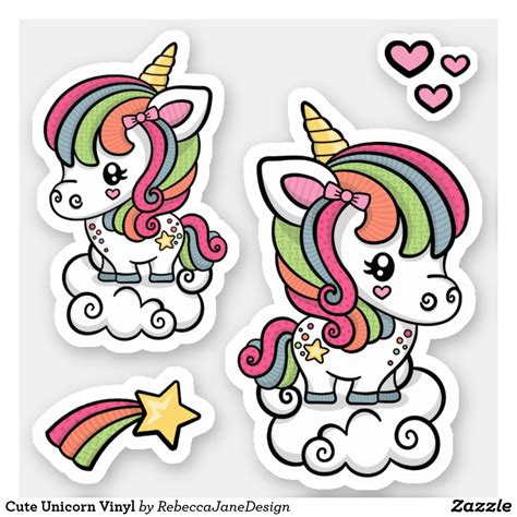 Cute Unicorn Vinyl Sticker Cute Stickers Cute Unicorn Disney Sticker