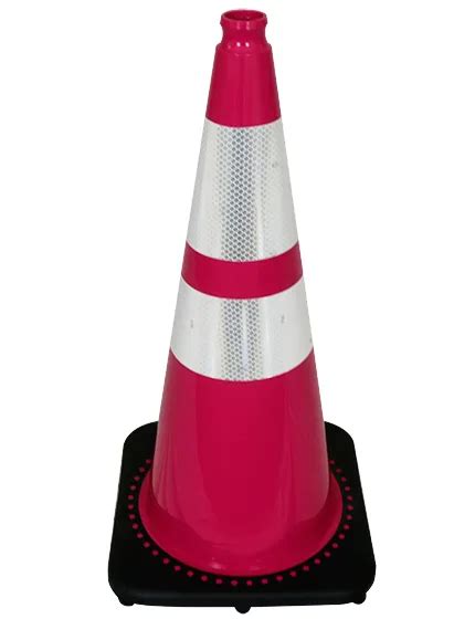 Inch Pink Traffic Cone W And Inch Reflective Collars