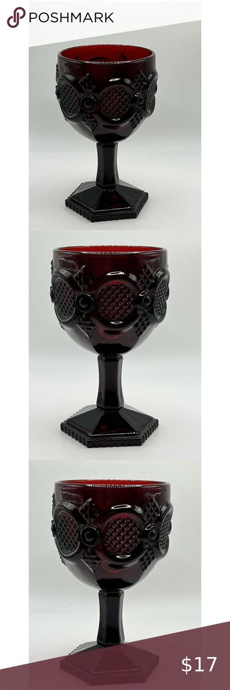 Vintage Avon Water Goblet Cape Cod Collection Ruby Red Victorian