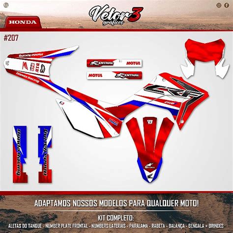 Kit Gr Fico Adesivo Honda Crf Biker Vetor Gr Ficos O