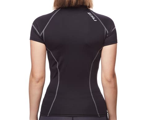 2xu Womens Short Sleeve Compression Top Black Nz