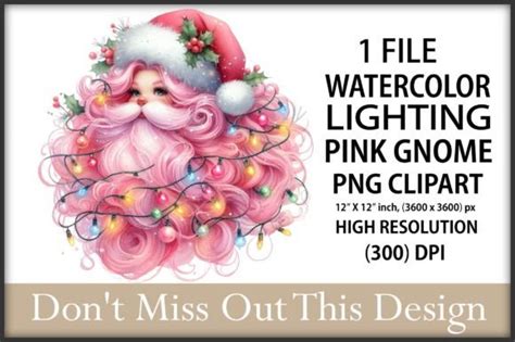 Watercolor Pink Gnome Png Clipart Graphic By Creative Art · Creative