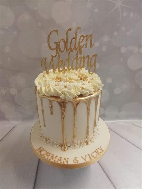 Gold Drip Cake For A Golden Wedding