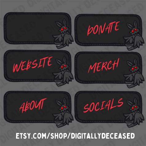25 Cute Mothman Twitch Panels Creepy Cute Cryptid Streamer Assets Etsy