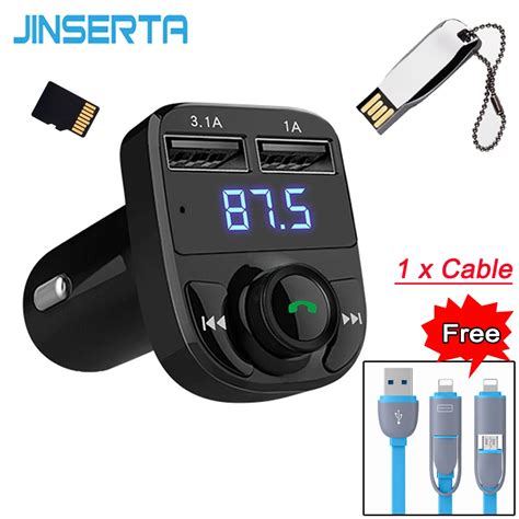 Jinserta Transmisor Fm Bluetooth Kit De Reproductor Mp Para Auto Led