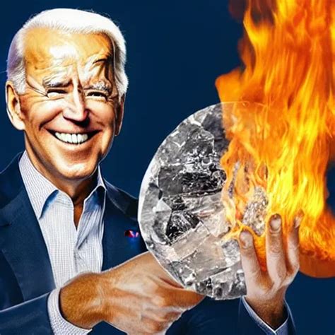 UHD Candid Photo Of Joe Biden Holding Up A Big Quartz Stable