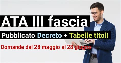 Graduatorie Terza Fascia ATA Ecco Il Decreto SCARICA PDF Requisiti