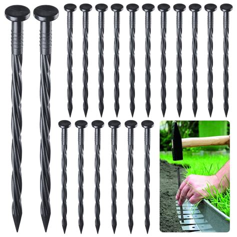 200 Packs Landscape Edging Stakes 8 Inches Plastic Garden Spikes