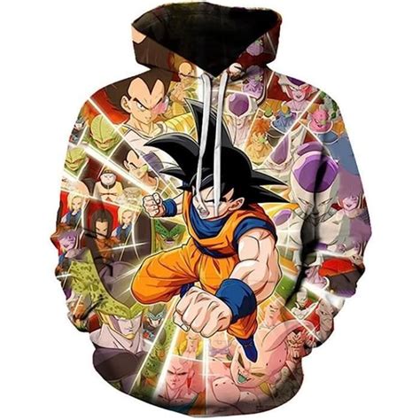 Sweat Capuche Homme Femmes Dragon Ball Goku D Imprim Anime Manga