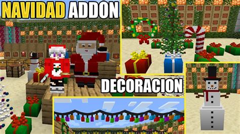 Addon De Navidad Para Minecraft Pe Bedrock Decoracion Santa