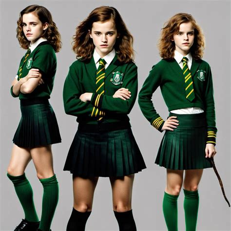 Young Emma Watson Frizzy Hair Wearing A Slytherin By Denkideck On