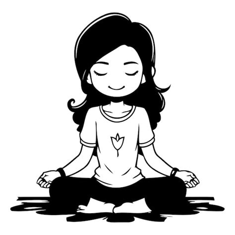 Ilustraci N Vectorial De Una Mujer Joven Meditando En La Posici N Del