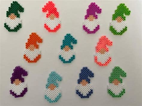 Cute Handmade Perler Gnomes Perler Art Etsy Artofit