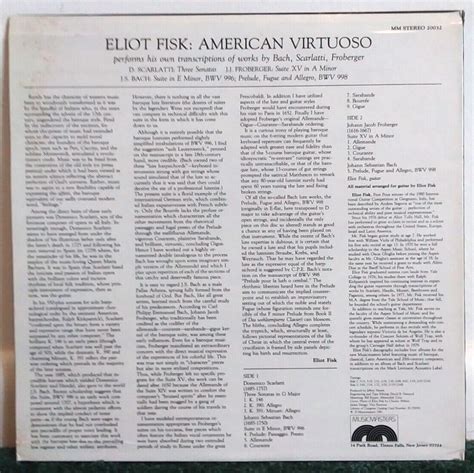 Eliot Fisk American Virtuoso Vinyl 1981 LP Classical Musicmasters