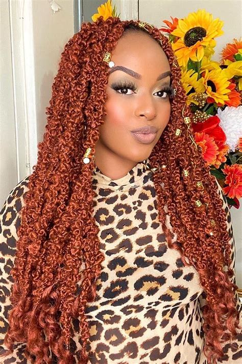 Zrq 24 Inch 6 Packs Butterfly Locs Crochet Hair With Curly Ends Copper