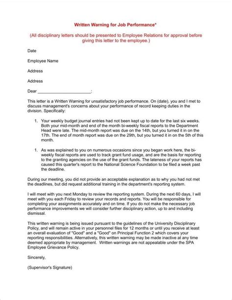 Company Warning Letter Templates Free Samples Examples Formats