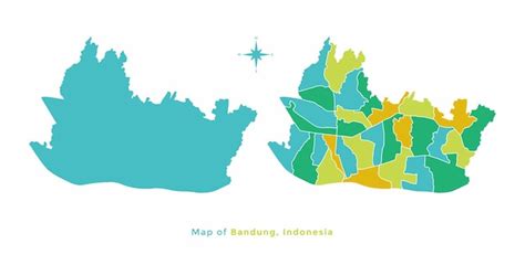 Mapa De La Ciudad De Bandung Indonesia Vector Vector Premium