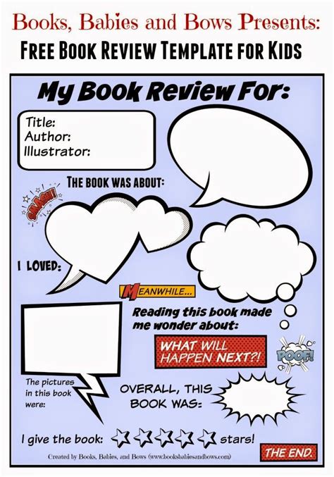 Book Review Template For Kids