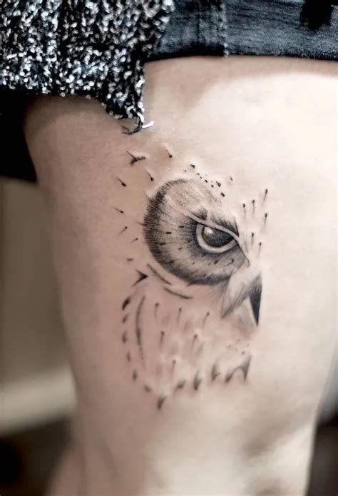 Abstract Owl Tattoo